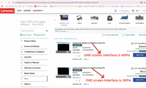 How to check the laptop screen model?